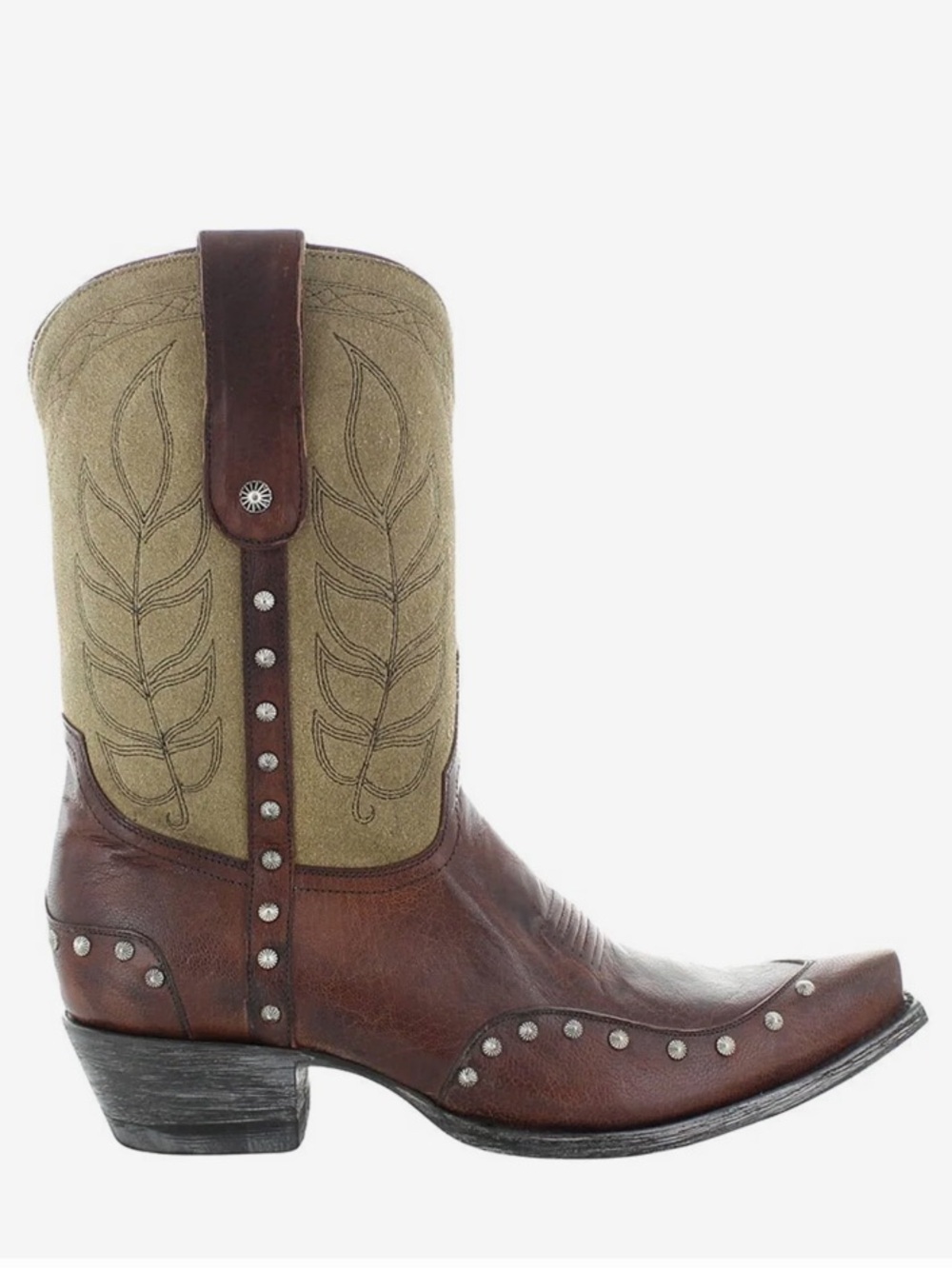 Old Gringo Whiskey Two-Tone embroidered Western Studded Cowboy Boot RTL $495 8.5